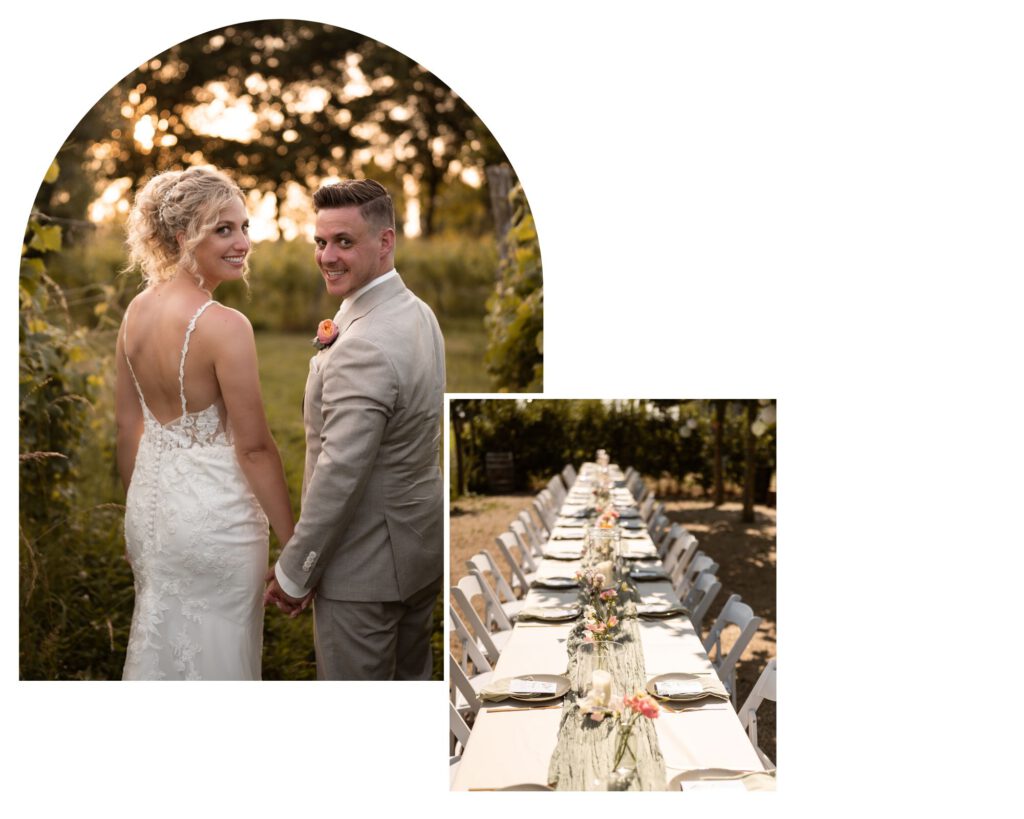 Bruiloft tussen de wijngaarden